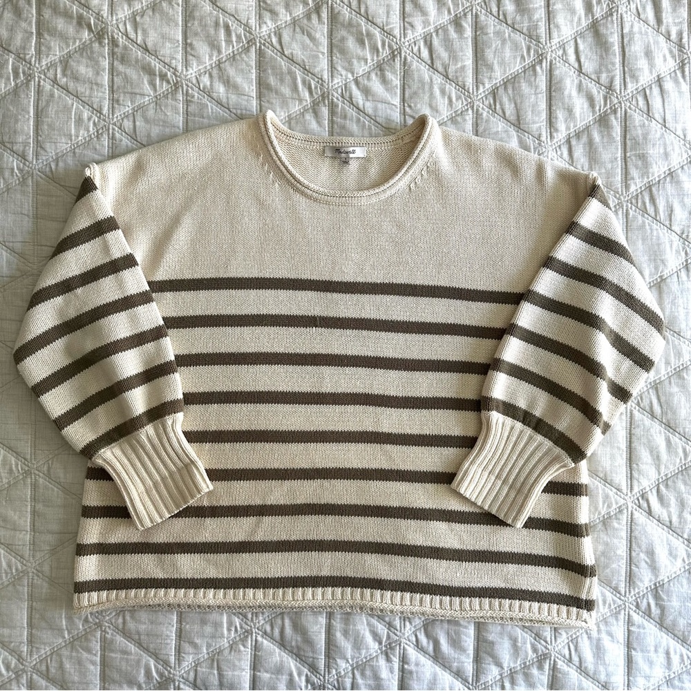 Madewell Conway Pullover Striped Sweater in Distant Surplus